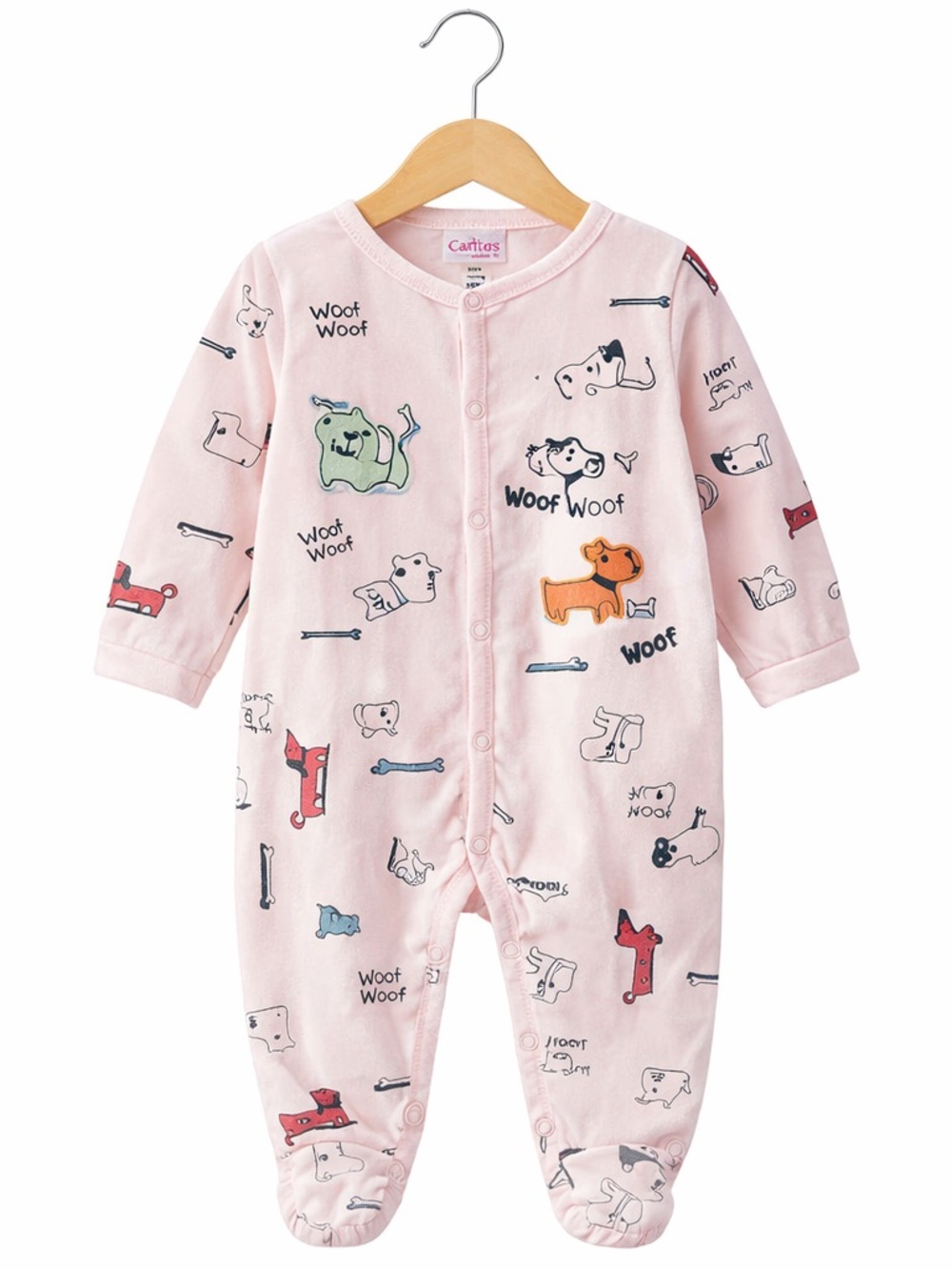 5/$15 Gaga Baby Dog Print Onesie Pajamas Size 0 6 Months
